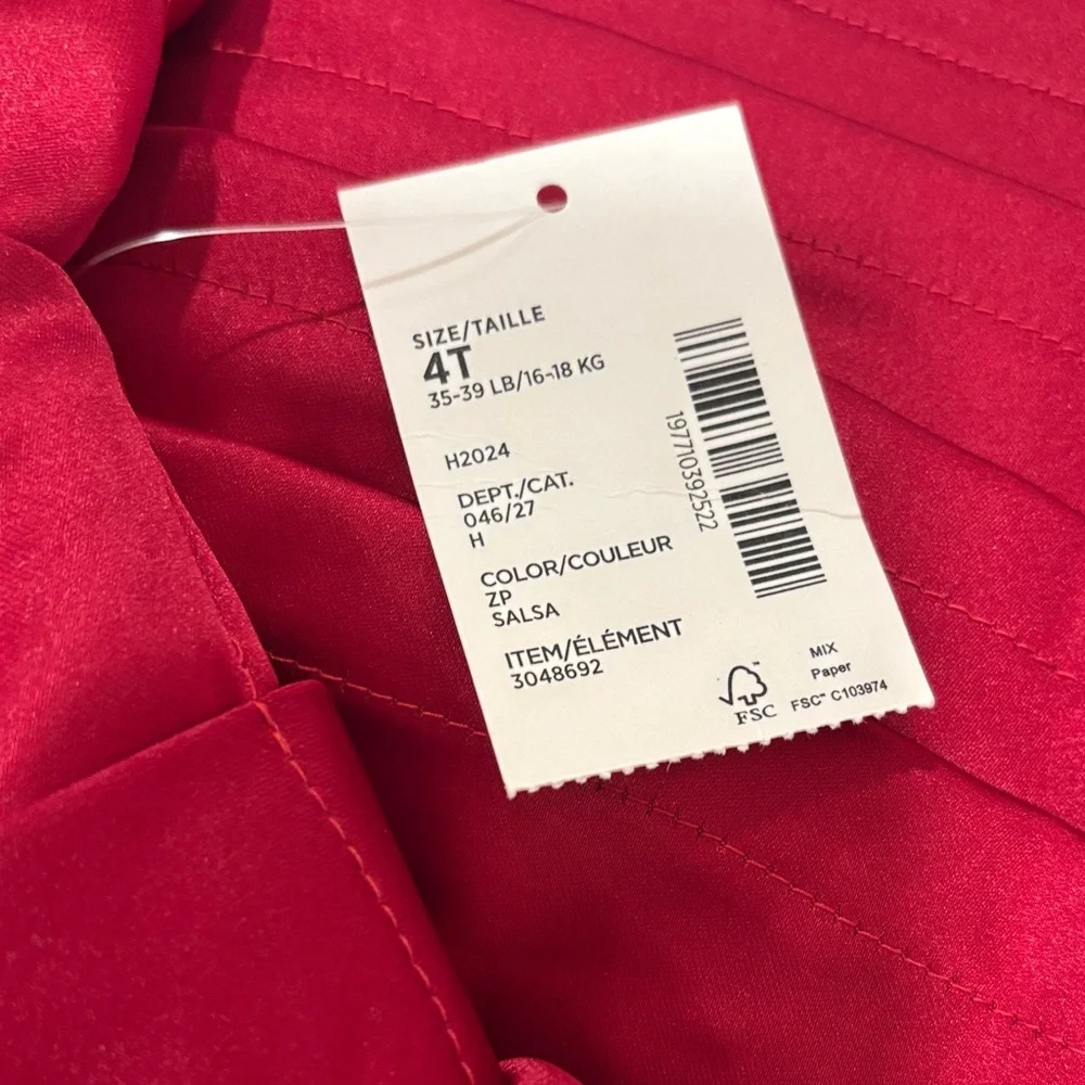 New! Gymboree red satin dress size 4t